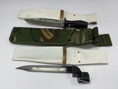 Lot 477 - British Army SA80 Bayonet and Ceremonial Frog,...
