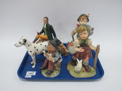 Lot 1290 - Porcelain figures, including Royal Doulton...