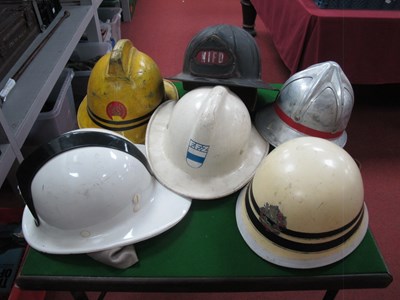 Lot 426 - Vintage Fire Fighter Helmets of various...