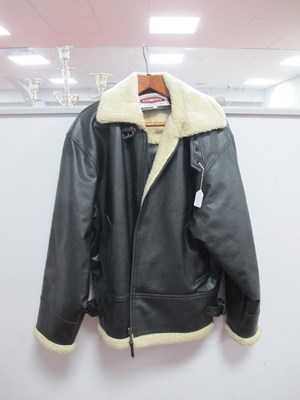 Lot 413 - Military Style Sheepskin Leather Fling Jacket...
