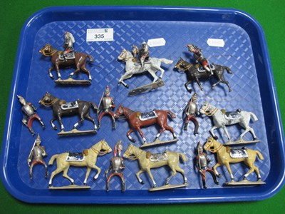 Lot 335 - 9 Early XX Century Plug Headed Lead Figures,...