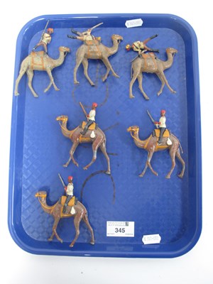 Lot 345 - 6 Colonial Lead Camel Corps Figures and Riders...