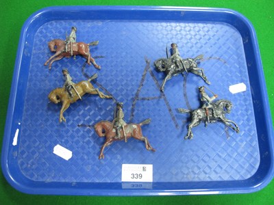 Lot 339 - 5 Britain's Bengal Mounted Cavalry Figures,...