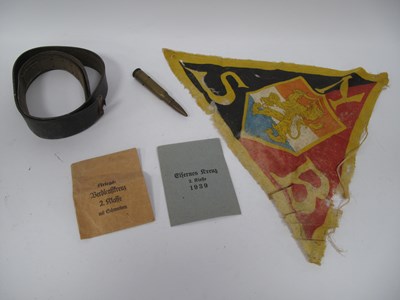 Lot 570 - WWII German Military Leather Belt, with...