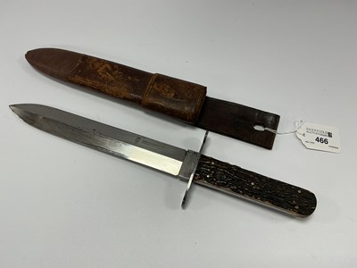 Lot 466 - XIX Century Antique Dagger Knife with Leather...