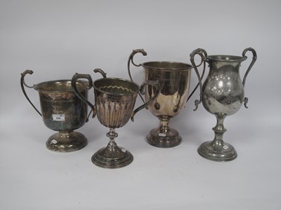 Lot 530 - Vintage Plated Ware Two Handled Trophy Cups...