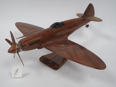 Lot 548 - WWII Supermarine Spitfire Wooden Model, on stand.